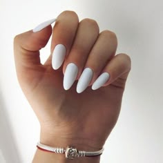 Nails 23, Almond Shaped Nails Designs, Fantastic Nails, White Almond Nails, Appetizers Healthy, Superbowl Appetizers, White Acrylic Nails, Almond Shape Nails