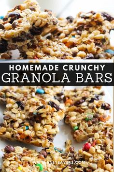 This crunchy granola bars recipe is a great way to start the day or the perfect after school snack! These tasty and filling treats are the perfect combination of of sweet, salty and crunchy!