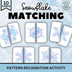 snowflake matching pattern recognition activity for kids