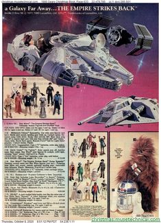 an advertisement for star wars toys from the 1970s