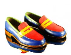 Stylish Multicolor Penny Loafer Patent Pull On Genuine Split Toe Shoes, Leather Slippers For Men, Brogues Men, Handmade Leather Shoes, Leather Slippers