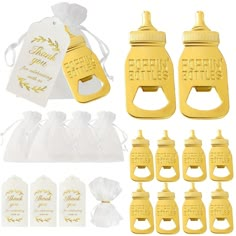 baby bottle openers with tags and bags