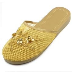 Dress for any occasion in comfy style with Lavra Womens Mesh Sequin Slide Beaded Chinese Slippers Floral Chinese Shoes. These slides are both breathable and amazingly stylish due to their striking mesh exterior. The bead and sequin floral designs are eye-catching and sparkle with every step. Their timeless and classic appeal allows them to be dressed up or down, day to evening, for a quick grocery store run or a nice dinner party. Pair with all your favorites, from a beautiful dress to jeans and Chinese Slippers, Mesh Slippers, Chinese Shoes, Backless Loafers, Embellished Shoes, Sheepskin Slippers, Cheap Shoes, Comfy Fashion, Pretty Shoes