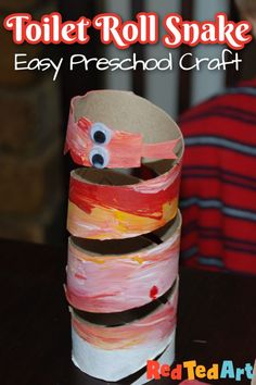 toilet roll snake craft for kids to make