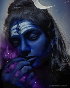 Face painting, procreate, galaxy, meditation, editing, shiva Unique Photos Of Lord Shiva, Shiva Face, Maha Dev, Kali Hindu, Lord Siva