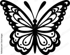 a black and white drawing of a butterfly with wings spread out to form the shape of a