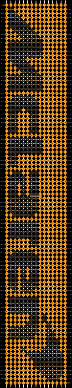 an orange, black and white pattern is shown in the shape of a rectangle