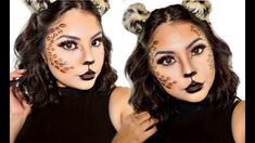 Leopard Makeup Halloween, Cat Face Makeup, Cat Makeup Tutorial, Simple Cat Makeup, Unique Halloween Makeup, Basic Halloween Costumes, Halloween Makeup Tutorial Easy