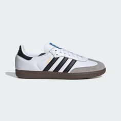 Born on the pitch, the Samba is a timeless icon of street style. This silhouette stays true to its legacy with a tasteful, low-profile, soft leather upper, suede overlays and gum sole, making it a staple in everyone's closet - on and off the pitch. Samba Og Shoes, Adidas Samba Outfit, Samba Shoes, 2024 Wishlist, Adidas Samba Og, Black Gums, Adidas Gazelle, Adidas Samba, Christmas 2024