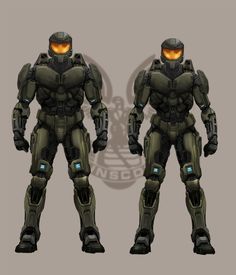 an image of a sci - fi character from the video game halo wars, standing next to each other