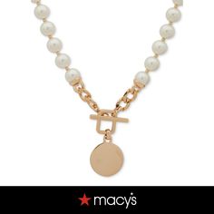 in stock Necklace Online, Fashion Jewelry Necklaces, Anne Klein, Pearl Beads, Fashion Watches, Jewelry Watches, Gold Tones, Fashion Jewelry, Jewelry Necklaces