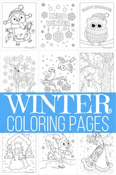 winter coloring pages for adults and children with the title overlaying it's image