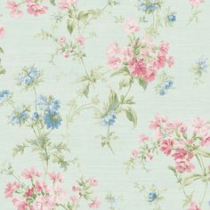 Find RV20314 Summer Park Tossed Floral by Wallquest Wallpaper Blue And Green Wallpaper, Wallpapering Tips, Pastel Floral Pattern, Wallpaper Boulevard, Brewster Wallpaper, Wallpaper Textured, Floral Toile, Chic Wallpaper, Wallpaper For Sale