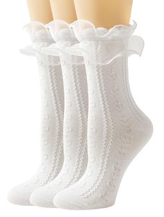 PRICES MAY VARY. 【AMHRLINGTO】 Creates the Best Socks for Women and Girls. Stylish and Cute Design: These Women's ace Ruffle Frilly Ankle Socks are the perfect blend of style and comfort. The adorable Pearl Lace design adds a touch of cuteness and fun to any outfit, making them perfect for women looking for cute and fashionable socks. The Ruffle Frilly design also gives them a playful touch, and they come in a range of colors to suit your preferences. Warm and Comfortable: Made with high-quality Socks With Frills, Lace Ruffle Socks, White Frilly Socks Aesthetic, White Frilly Socks, Frill Socks, Lace Ankle Socks, Frilly Socks, Lace Socks, Pearl And Lace