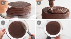 how to frost a cake with chocolate icing step - by - step instructions and pictures