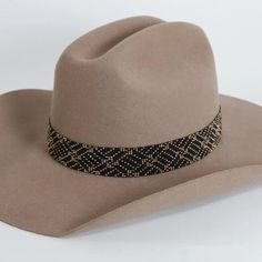 Brown Wide Brim Beaded Hat, Brown Beaded Wide Brim Hat, Beaded Brown Wide Brim Hat, Adjustable Brimmed Hats With Bead Caps, Adjustable Beaded Fedora Hat Band, Adjustable Brimmed Fashion Hat, Adjustable Beaded Hat, Adjustable Short Brim Beaded Hat, Adjustable Beaded Hat Bands