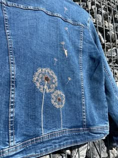 embroidered denim jacket handmade Denim Jacket Embroidery