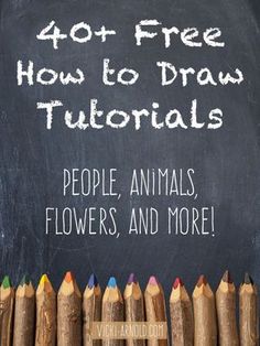 a blackboard with the words how to draw animals, flowers and more written on it