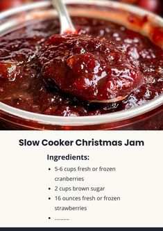 a recipe for slow cooker christmas jam