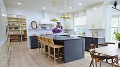 the kitchen is clean and ready to be used as a dining room or family room