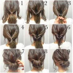 Short Hair Updos, How to Style Bobs, Lobs Tutorials | Teen.com Messy Updo Tutorial, 5 Minute Hairstyles, Morning Hair, Fishtail Braid, Peinados Fáciles Para Cabello Corto, Work Hairstyles, Penteado Cabelo Curto, Hair Photo, Hair Dos