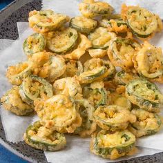 fried jalapenos on a plate with text overlay