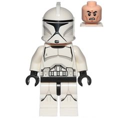 a lego star wars character with a helmet on it's head and an angry face