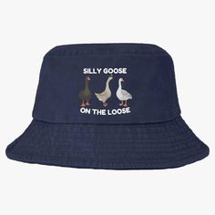 Silly Goose On The Loose Hat. Funny Quote On A Hat. Bucket Hat Silly Hats, Silly Goose, Funny Quote, Hat Shop, Black Blue, Bucket Hat, Blue Black, Women Accessories, Hats