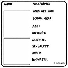 a blank birthday card with the words, who are you? school year age gender