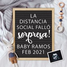 a sign that says social distancing fail surprise baby miles jan 2021