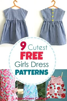 Projek Menjahit, Girls Dress Sewing Patterns, Kids Dress Patterns, Beginner Sewing, Girl Dress Patterns