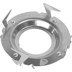 an aluminum ring with holes and screws on it