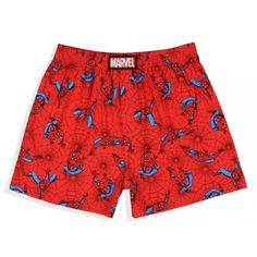 This exclusive Marvel Spiderman boxer underwear for men is a remarkable blend of comfort and superhero charm. Featuring an allover repeat pattern, the underwear showcases a detailed, vibrant design of a classic version of everyone's favorite web-slinging hero. This underwear is crafted from soft, 100% cotton fabric and ensures maximum daily comfort. The material is lightweight, breathable, and quick-drying, perfect for daily wear. The superhero's vivid colors and sharp graphics are printed using Spiderman Gifts, Spiderman Theme, Retro Character, Men Boxers, Man Thing Marvel, Sleep Shorts, Streetwear Men Outfits, Mens Pajamas, Marvel Spiderman