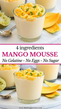 mango mousse is an easy dessert that's ready to be eaten