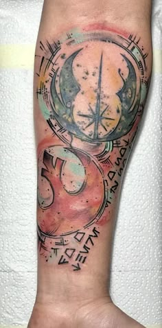 a person with a clock tattoo on their arm