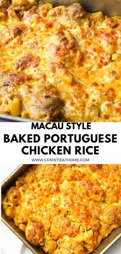 macaroni and cheese baked portuguese chicken rice