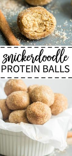 Snickerdoodle Protein Balls [Gluten Free] Snickerdoodle Protein Balls, Bariatric Snacks, Fit Meals, Protein Balls Recipes, Healthy Protein Snacks, Protein Bites, Protein Balls, Healthy Lunches