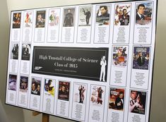 a large poster with many movie posters on it's sides and the words high pursuit college of science class of 2013