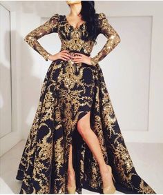 black and gold evening dresses 2020 detachable skirt sparkle vintage Detachable Train Dress, Arabic Gowns, Black And Gold Prom Dress, Gold Gowns, Gowns Gold, Muslim Prom Dress, Dress Arabic, Gold Formal Dress, Dresses Dinner