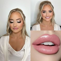 Pink Wedding Makeup Brides, Wedding Makeup Blonde, 70s Hair And Makeup, Fall Bridal Makeup, Pink Wedding Makeup, Engagement Photo Hair, Bride Makeup Natural, Glam Bridesmaid, Ash Photography