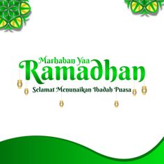 the ramabam message on green and white background with two hanging lanterns in the middle