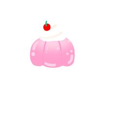 a pink donut with a cherry on top