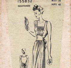 The Wardrobe will include period lingerie, is this the nightgown? Nightgowns, Vintage Sewing, Night Dress, Scarlet