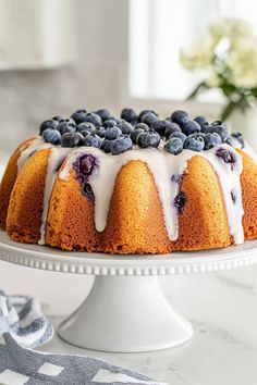 Blueberry Pound Cake Lemon Blueberry Bundt Cake, Cake Blueberry, Blueberry Bundt Cake, Blueberry Pound Cake, Sweet Glaze, Nothing Bundt, Nothing Bundt Cakes, Lemon Bundt Cake, Blueberry Lemon Cake