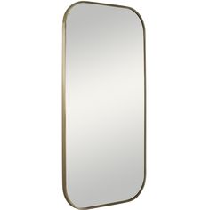 a large rectangular mirror with gold trimmings on the edges and an oval frame