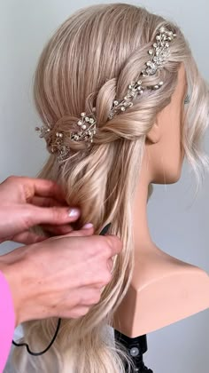 Bubble ponytail hairstyle ideas | Trendy hairstyle ideas Bridal Hairstyles For Straight Hair, Kids Hair Styles For Weddings, Bridal Hair With Hair Piece, Bridal Hairstyles For Thinner Hair, Prom Hair Styles For Long Hair, Wedding Hair With Hair Piece, Brids Mades Hair Styles, Wedding Hairdos For Medium Length, Bridal Hair With Headpiece