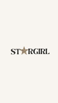 the word stargirl is written in black and white with a gold star on it