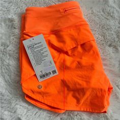 Size 6 Mid Rise Neon Orange (Sold Out) Shorts Lululemon, Neon Orange, Running Shorts, Athletic Shorts, Speed Up, Christmas List, Color Orange, Short Pants