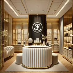 the interior of a luxury jewelry store