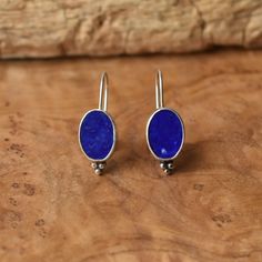 Piper Earrings - Lapis Lazuli Earrings - .925 Sterling Silver - Lapis Drop Earrings - Silversmith Large Stud Earrings, Lapis Lazuli Earrings, Blue Lapis Lazuli, Gold Flecks, Blue Lapis, Gorgeous Earrings, Sterling Silver Bead, Designer Earrings, Baltimore